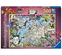Ravensburger European Map, Quirky Circus 500 Piece Jigsaw Puzzle for Adults & Kids Age 10 Years Up