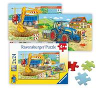 Ravensburger Farm & Building Site 2X 24 Piece Jigsaw Puzzles For Kids Age 4 Years Up - Educational Toddler Toys [Amazon Exclusive]