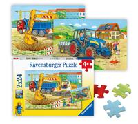 Ravensburger Farm & Building Site 2X 24 Piece Jigsaw Puzzles For Kids Age 4 Years Up - Educational Toddler Toys [Amazon Exclusive]