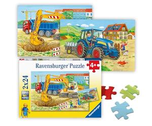 Ravensburger Farm & Building Site 2X 24 Piece Jigsaw Puzzles For Kids Age 4 Years Up - Educational Toddler Toys [Amazon Exclusive]