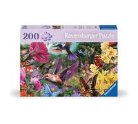 Ravensburger Feel Well - Hummingbirds and Butterflies - 200 Piece Jigsaw Puzzle | Thicker Pieces Large Image Format and Included Stand | Premium Qua