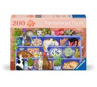 Ravensburger Wooden Puzzle & Board - Cats on Shelf, 200 piece for Adults and Kids Age 9 Years Up