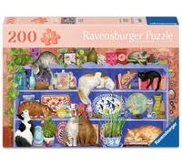 Ravensburger Wooden Puzzle & Board - Cats on Shelf, 200 piece for Adults and Kids Age 9 Years Up