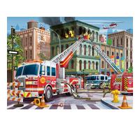Ravensburger Fire Truck Rescue - 100 Piece XXL Jigsaw Puzzle for Kids | Unique and Perfectly Fitted Pieces | Colorful Design with Matte Finish | Educa