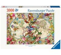 Ravensburger Flora & Fauna World Map 3000 Piece Jigsaw Puzzle for Adults and Kids Age 12 Years Up