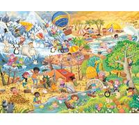 Ravensburger Four Seasons of Fun - 100 Piece Jigsaw Puzzles for Kids Age 6 Years Up - XXL Format