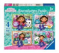 Ravensburger Gabby’s Dollhouse Jigsaw Puzzles for Kids Age 3 Years Up - 4 in a Box (12, 16, 20, 24 Pieces) - Educational Toys for Toddlers