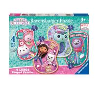 Ravensburger Gabby's Dollhouse 4 Large Shaped Jigsaw Puzzles for Kids Age 3 Years Up (10, 12, 14, 16 Pieces)