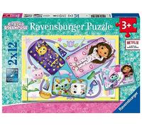 Ravensburger Gabby's Dollhouse Jigsaw Puzzles for Kids Age 3 Years Up - Toddler Toys - 2x 12 Pieces