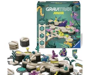 Ravensburger GraviTrax Junior Starter Set L Jungle Marble Run Kids Age 3+ | GraviTrax Junior 100 Piece Jungle Theme Marble Track Starter set for children aged 3 to 7 years.