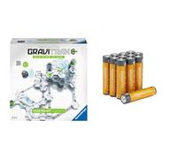 Ravensburger GraviTrax Power Starter Set, marble run, 8+ years, & Amazon Basics AAA Alkaline 12 pack, 10yr shelf