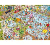 Ravensburger Holiday Resort No. 3 The Pool - 1000 Piece Jigsaw Puzzle | Ray’s Comic Series by Ray Nicolson | Funny Cartoon Puzzle for Adults & Families