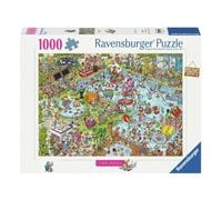 Ravensburger Holiday Resort No. 3 The Pool - 1000 Piece Jigsaw Puzzle | Ray’s Comic Series by Ray Nicolson | Funny Cartoon Puzzle for Adults & Families