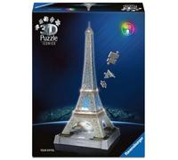 Ravensburger Iconics Eiffel Tower - Light Up 216 piece 3D Jigsaw Puzzle for Adults and Kids Age 10+ Years Up