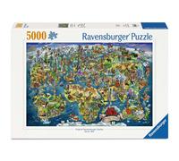 Ravensburger Illustrated World Map 5000 Piece Jigsaw Puzzle - Educational Puzzle for Adults & Kids, Premium Quality, Fun Family Activity