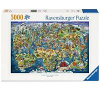 Ravensburger Illustrated World Map 5000 Piece Jigsaw Puzzle - Educational Puzzle for Adults & Kids, Premium Quality, Fun Family Activity