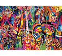 Ravensburger Jewelled Jungle 500pc Large Format Jigsaw Puzzle | Colourful Animal Scene with Lion, Tiger, Zebra & More | Relaxing, Fun Puzzle for Adults, Seniors and Families