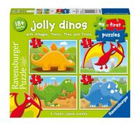 Ravensburger Jolly Dinosaurs My First Jigsaw Puzzles for Kids Age 18 Months and Up - 2, 3, 4 & 5 Piece - Educational Toys for Toddlers