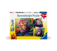 Ravensburger Jungle Babies 3x49 Piece Jigsaw Puzzle for Kids - Every Piece is Unique Pieces Fit Together Perfectly