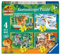 Ravensburger Jurassic World Toys (Explorers) 4 in a Box Jigsaw Puzzles for Kids Age 3 Years Up - 12, 16, 20, 24 Pieces