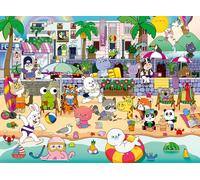 Ravensburger Kawaii Coastline 150 Piece XXL Jigsaw Puzzle for Kids Age 7+ | Colourful Seaside Cartoon Puzzle with Large Pieces | Family Puzzle Game & Gift for Children