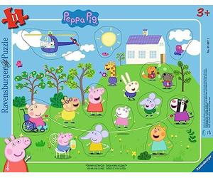 Ravensburger Kinderpuzzle 05697 - Seilspringen mit Peppa Wutz - 11 Teile Peppa Pig Rahmenpuzzle für Kinder ab 3 Jahren