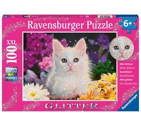 Ravensburger Kinderpuzzle - 13358 Glitzerkatze - 100 Teile Glitzerpuzzle für Kin