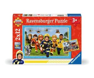 Ravensburger Kinderpuzzle 2x12 Teile - Feuerwehrmann Sam - Die Rettung naht | 2 x 12 pieces Fireman Sam puzzle, children's puzzle from 3 years, Ravensburger quality