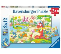 Ravensburger Kinderpuzzle - Lieblingsdinos- 2x12 Teile Puzzle für Kinder ab 3 Ja