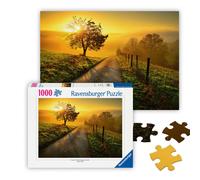 Ravensburger - Landschaft in Morgensonne - 1000 Piece Jigsaw Puzzle - Stunning Sunrise on an Empty County Lane - Scenic Nature - Frameable - Premium Q