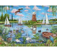 Ravensburger Life Along the Broads 1000 Piece Jigsaw Puzzle by Debbie Cook - Norfolk Broads & British Wildlife Puzzle for Adults
