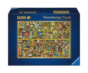 Ravensburger Magical Bookcase Spectacular 18000 Piece Jigsaw Puzzle Stunning Vivid Image of a Wall of Books Amid Charming Curiosities Premiu