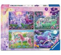 Ravensburger - Magical Unicorns Puzzle, Collection 4x100 Bumper Pack, 4 100 Piece Puzzle, Puzzle for Kids, Recommended Age 5+ Years