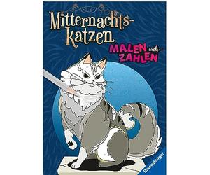 Ravensburger Malen nach Zahlen Mitternachtskatzen - 24 Motive - 24 Farben - Malbuch mit nummerierten Ausmalfeldern für fortgeschrittene Fans
