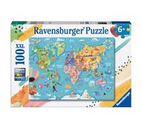 Ravensburger Map of the World 100 Piece Jigsaw Puzzle for Kids Age 6 Years Up