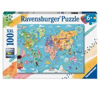 Ravensburger Map of the World 100-Piece Jigsaw Puzzle for Kids Age 6 Years Up