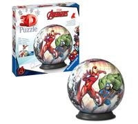 Ravensburger Marvel Avengers 72 Piece 3D Puzzle Ball for Kids, No Glue Required, Includes Stand, Ages 6 Years and Up