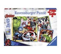 Ravensburger Marvel Avengers Assemble, 3x 49pc Jigsaw Puzzles