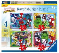 Ravensburger Marvel Spidey & His Amazing Friends Spiderman Jigsaw Puzzles for Kids Age 3 Years Up - 4 in a Box (12, 16, 20, 24 Pieces)