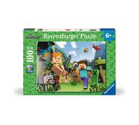 Ravensburger Minecraft 100 Piece Jigsaw Puzzle Featuring Iconic Blocky World And