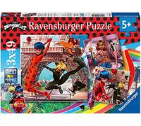 Ravensburger Miraculous: Tales of Ladybug & Cat Noir 3 x 49 Piece Jigsaw Puzzles for Kids Age 5 Years Up, Yellow