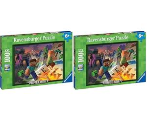 Ravensburger Monster Minecraft Jigsaw Puzzles for Kids Age 6 Years Up - 100 Pieces XXL - Toys for Children (Pack of 2)