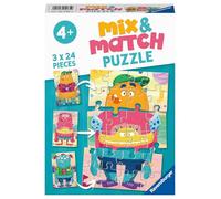 Ravensburger Monsters Mix & Match Jigsaw Puzzles for Kids Age 4 Years Up - 3 x 24 Pieces
