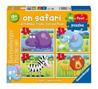 Ravensburger My First Puzzle: On Safari (2: 3: 4 & 5 piece) Jigsaw Puzzle for Kids - Every Piece is Unique Pieces Fit Together Perfectly