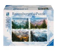 Ravensburger Neuschwanstein Castle Through The Seasons Jigsaw Puzzle - 18 000 Piece Adult Puzzle | Handcrafted Precision | Durable Blueboard | Perfect