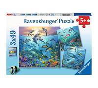 Ravensburger Ocean Life 3 x 49 Piece Jigsaw Puzzle Set for Kids - 05149 - Every Piece is Unique Pieces Fit Together Perfectly