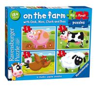 Ravensburger On The Farm, My First Jigsaw Puzzles (2, 3, 4 & 5 Piece) Educational Toys for Toddlers Age 18 Months and Up, White, 23.7 x 4.9 x 20.3 cm