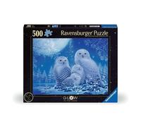Ravensburger Owls in The Moonlight - 500 Piece Glow-in-The-Dark Jigsaw Puzzle | Mysterious Nocturnal Beauty | Softclick Technology