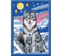 Ravensburger Paint by Numbers 27784 - Cute Wolf Family - For Children from 9 Years