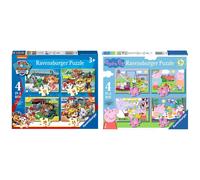 Ravensburger Paw Patrol 4 in Box (12, 16, 20, 24 Pieces) Jigsaw Puzzles for Kids Age 3 Years Up & Peppa Pig 4 in Box (12, 16, 20, 24 Pieces) Jigsaw P